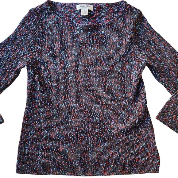 Judith Hart Collection Women's Size M Multicolor 3/4 Sleeve Knit Sweater - Picture 3 of 7
